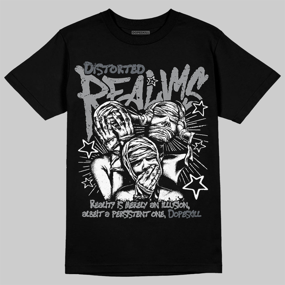 Jordan 5 Retro Wolf Grey (2026) DopeSkill T-Shirt Distorted Realms Graphic Streetwear - Black