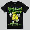 Neon Green Sneakers DopeSkill T-Shirt Work Hard In Silence Graphic Streetwear - Black