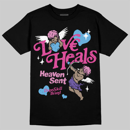 Dunk Low GS “Active Fuchsia” DopeSkill T-Shirt New Love Heals Graphic Streetwear - Black