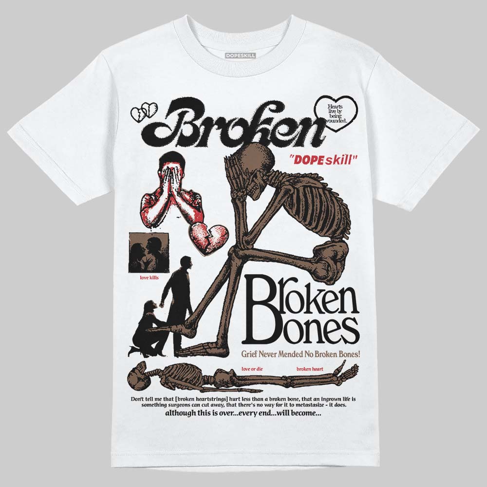 Jordan 9 'Olive' DopeSkill T-Shirt Broken Bones Graphic Streetwear - White