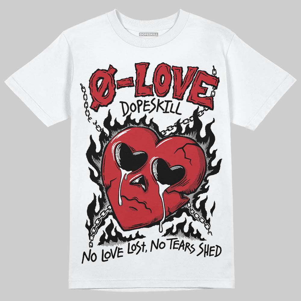 Jordan 5 Retro Fire Red Black Tongue (2025) DopeSkill T-Shirt Crying Heart Graphic Streetwear - White 