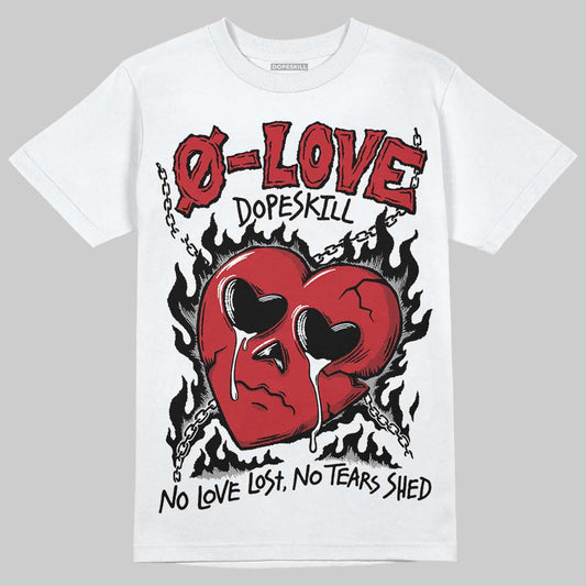 Jordan 5 Retro Fire Red Black Tongue (2025) DopeSkill T-Shirt Crying Heart Graphic Streetwear - White 