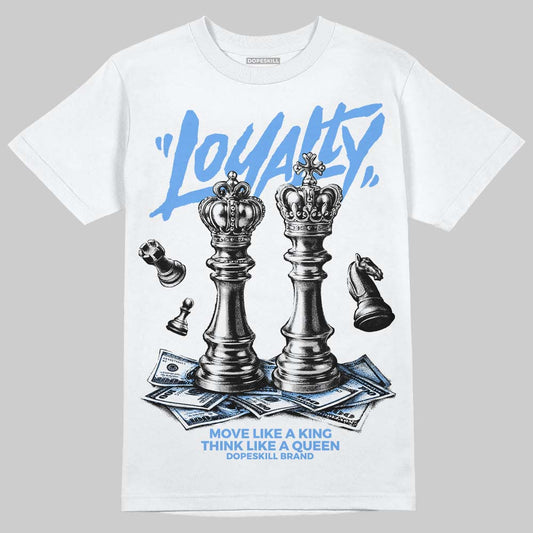 Jordan 5 Black University Blue DopeSkill T-Shirt Loyalty Graphic Streetwear - White 