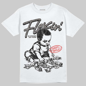 Jordan 4 Retro Cave Stone DopeSkill T-Shirt Flexin' Graphic Streetwear - White