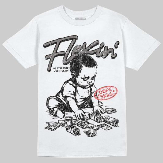 Jordan 4 Retro Cave Stone DopeSkill T-Shirt Flexin' Graphic Streetwear - White