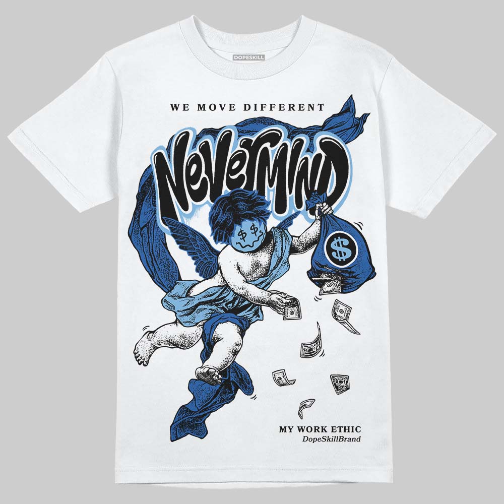 Air Foamposite One “International Blue” DopeSkill T-Shirt Nevermind Graphic Streetwear - White