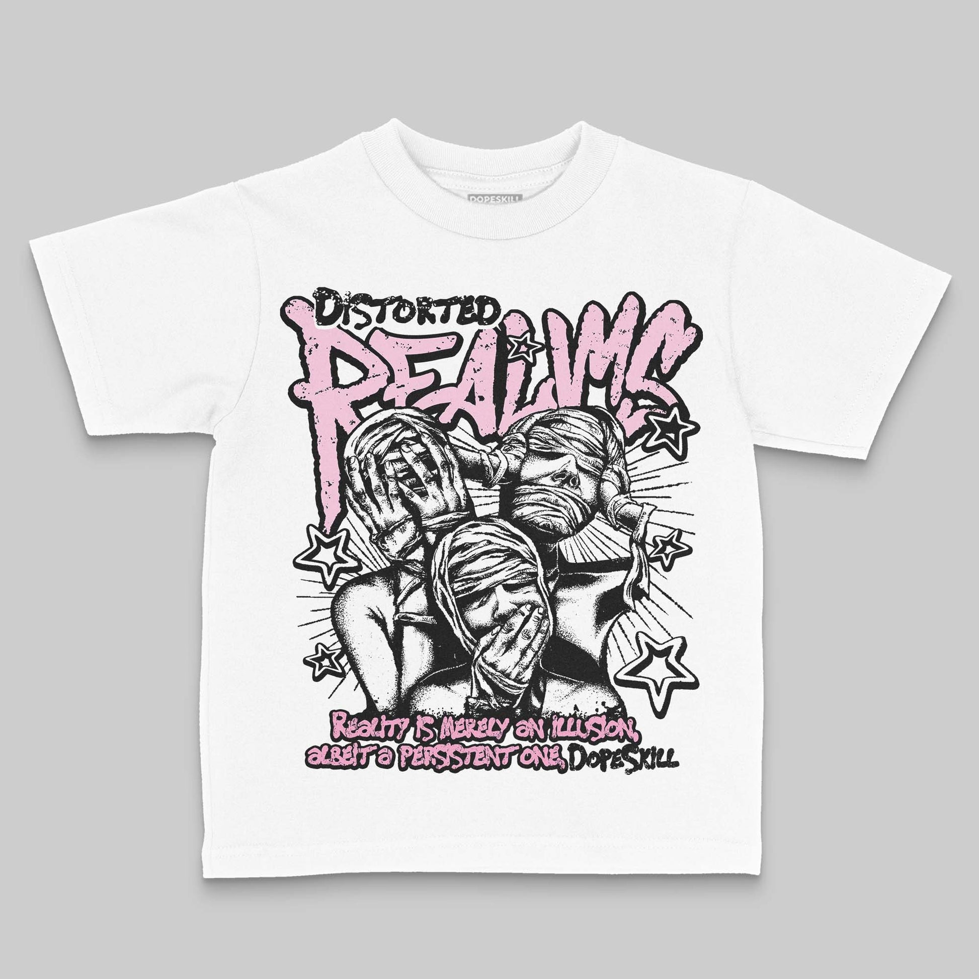Jordan 12 GS “Pearl Pink” DopeSkill Toddler Kids T-shirt Distorted Realms Graphic Streetwear - White