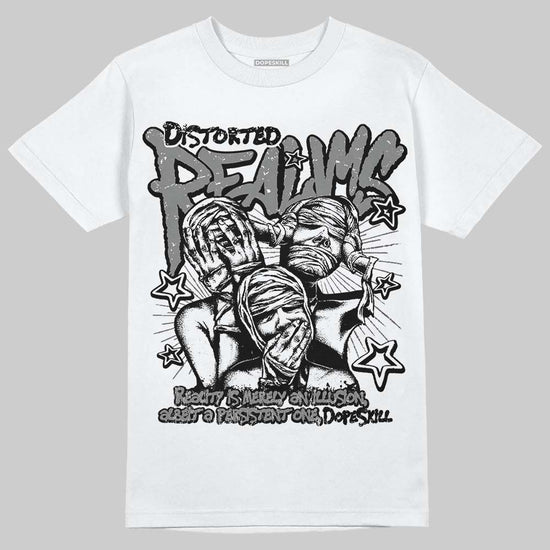 Jordan 10 Retro Shadow (2025) DopeSkill T-Shirt Distorted Realms Graphic Streetwear - White