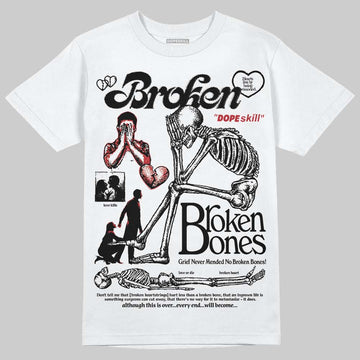 Jordan 14 Retro ‘Black Toe’ DopeSkill T-Shirt Broken Bones Graphic Streetwear - White