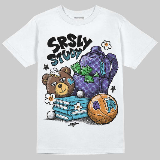 Jordan 8 Retro 'Aqua' 2025 DopeSkill T-Shirt SRSLY Study Graphic Streetwear - White