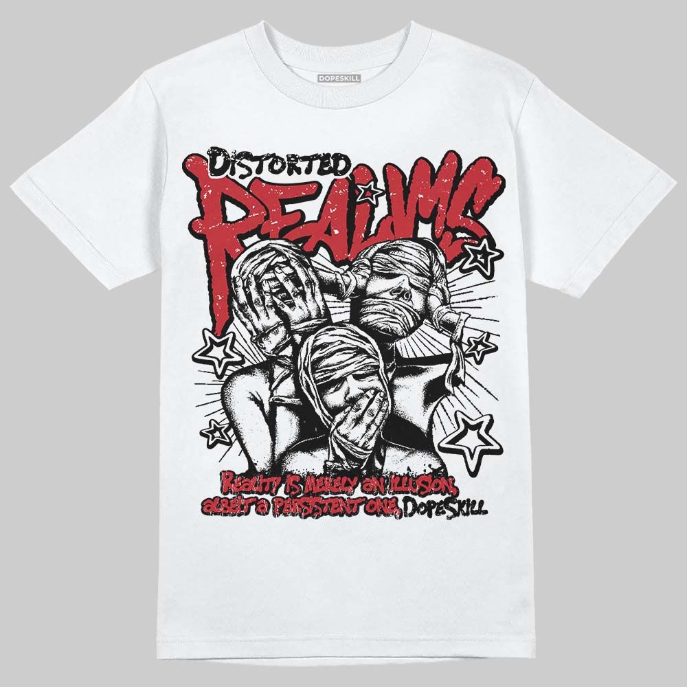 Jordan 1 Low OG "Chicago" DopeSkill T-Shirt Distorted Realms Graphic Streetwear - White 