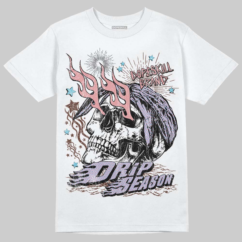Harris Tweed x Dunk Low Denim Turquoise and Baroque Brown DopeSkill T-Shirt Drip Season Graphic Streetwear - White 