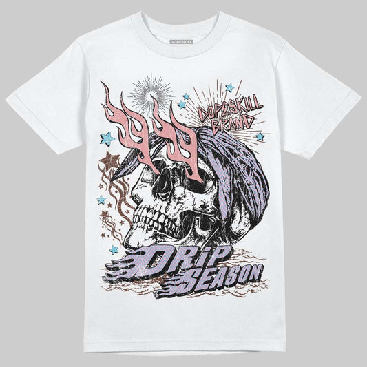 Harris Tweed x Dunk Low Denim Turquoise and Baroque Brown DopeSkill T-Shirt Drip Season Graphic Streetwear - White 