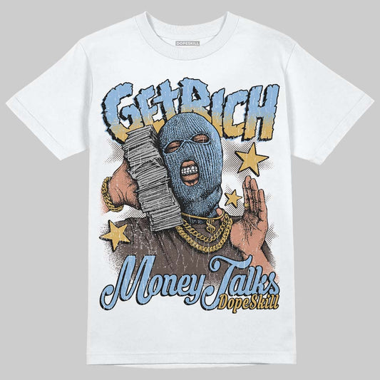 Adidas Handball Spezial ‘Light Blue’ DopeSkill T-Shirt Get Rich Graphic Streetwear - White