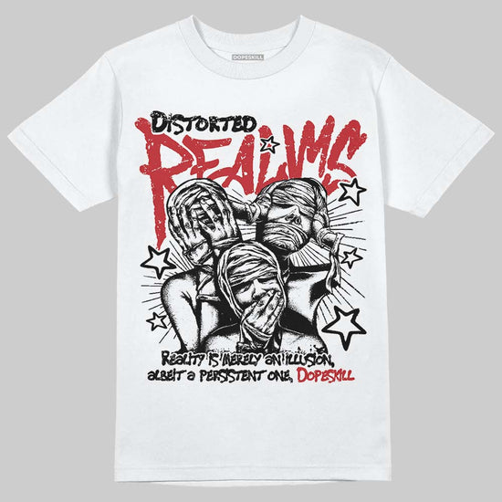 Jordan 4 “Flight Club” DopeSkill T-Shirt Distorted Realms Graphic Streetwear - White
