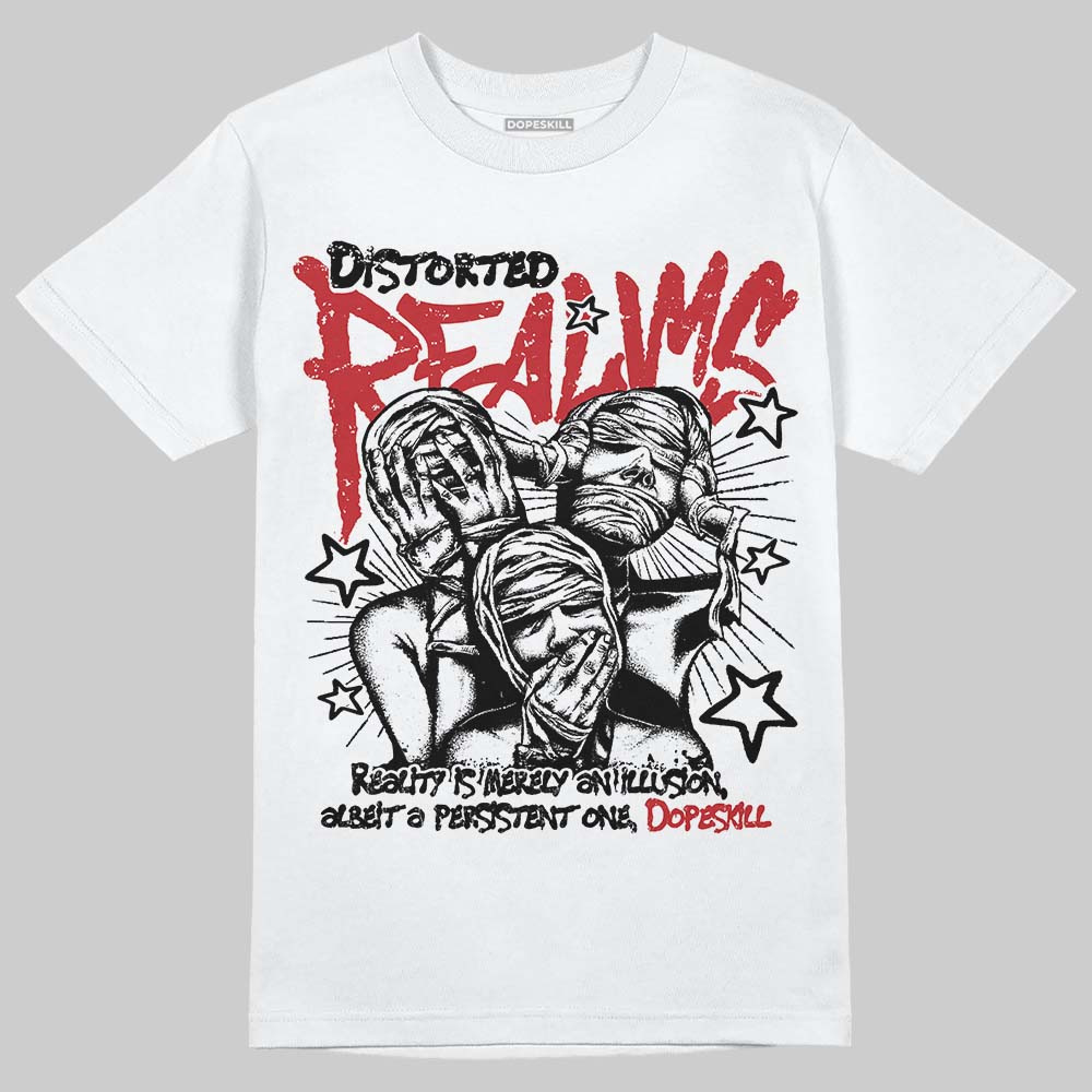 Jordan 4 “Flight Club” DopeSkill T-Shirt Distorted Realms Graphic Streetwear - White