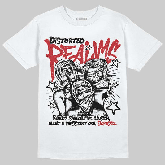 Jordan 4 “Flight Club” DopeSkill T-Shirt Distorted Realms Graphic Streetwear - White