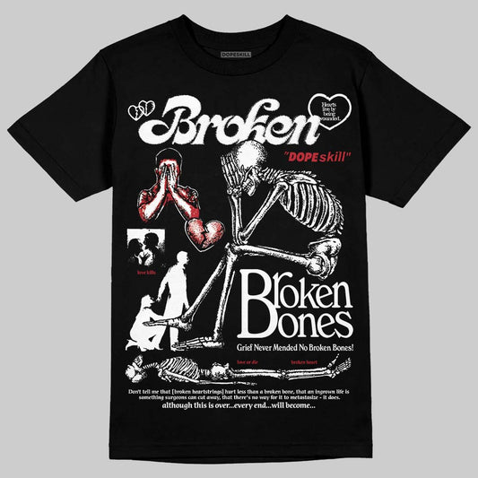 Jordan 14 Retro ‘Black Toe’ DopeSkill T-Shirt Broken Bones Graphic Streetwear -= Black