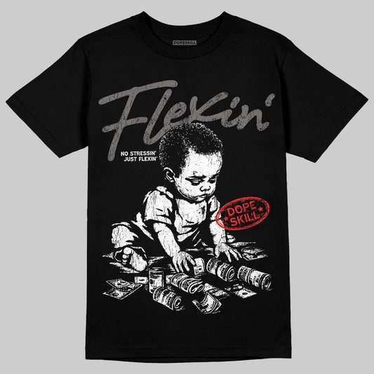 Jordan 4 Retro Cave Stone DopeSkill T-Shirt Flexin' Graphic Streetwear - Black