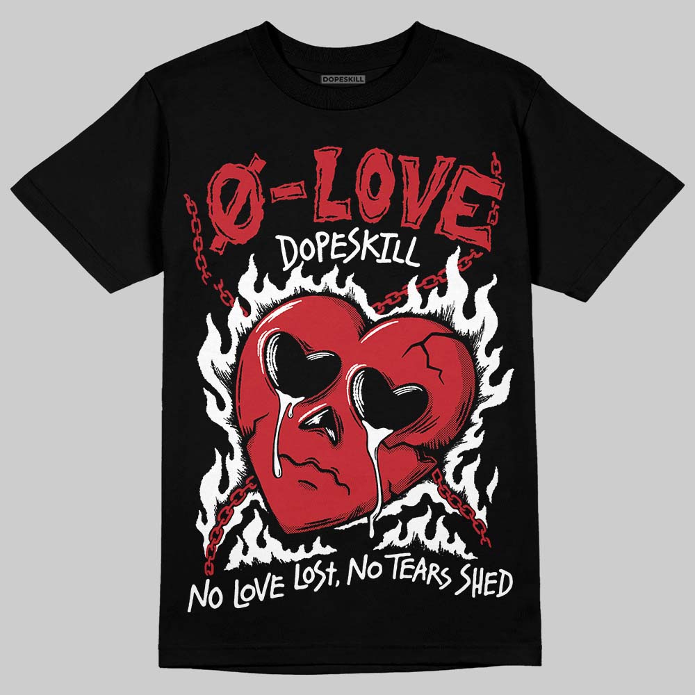 Jordan 5 Retro Fire Red Black Tongue (2025) DopeSkill T-Shirt Crying Heart Graphic Streetwear - Black