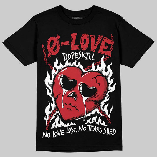 Jordan 5 Retro Fire Red Black Tongue (2025) DopeSkill T-Shirt Crying Heart Graphic Streetwear - Black