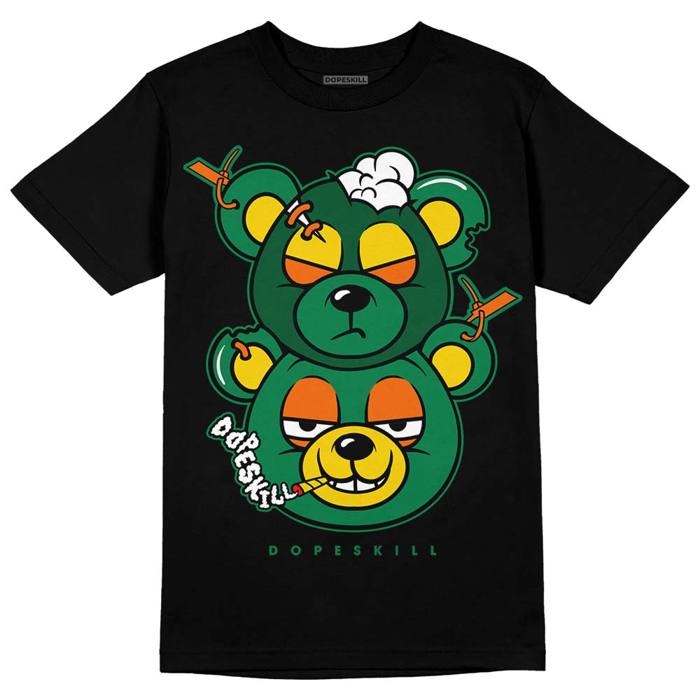 Green Sneakers DopeSkill T-Shirt New Double Bear Graphic Streetwear - Black 