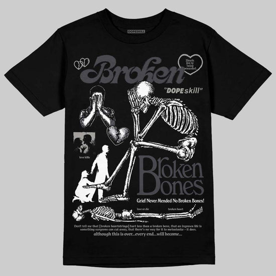 Jordan 3 Retro Black Cat DopeSkill T-Shirt Broken Bones Graphic Streetwear - Black