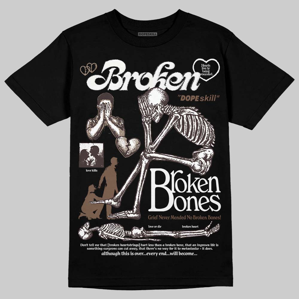 SoleFly x Air Jordan 12 Retro SP 'Cafecito/Baroque Brown' DopeSkill T-Shirt Broken Bones Graphic Streetwear - Black