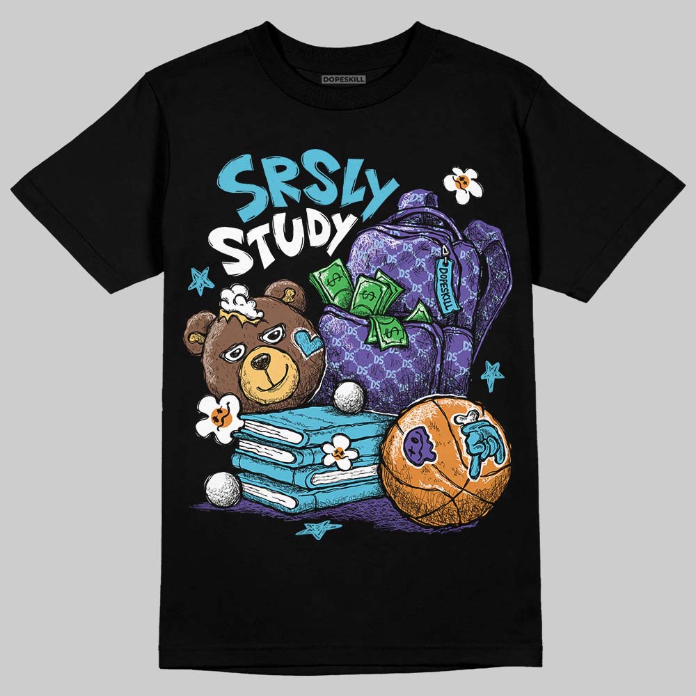 Jordan 8 Retro 'Aqua' 2025 DopeSkill T-Shirt SRSLY Study Graphic Streetwear - Black