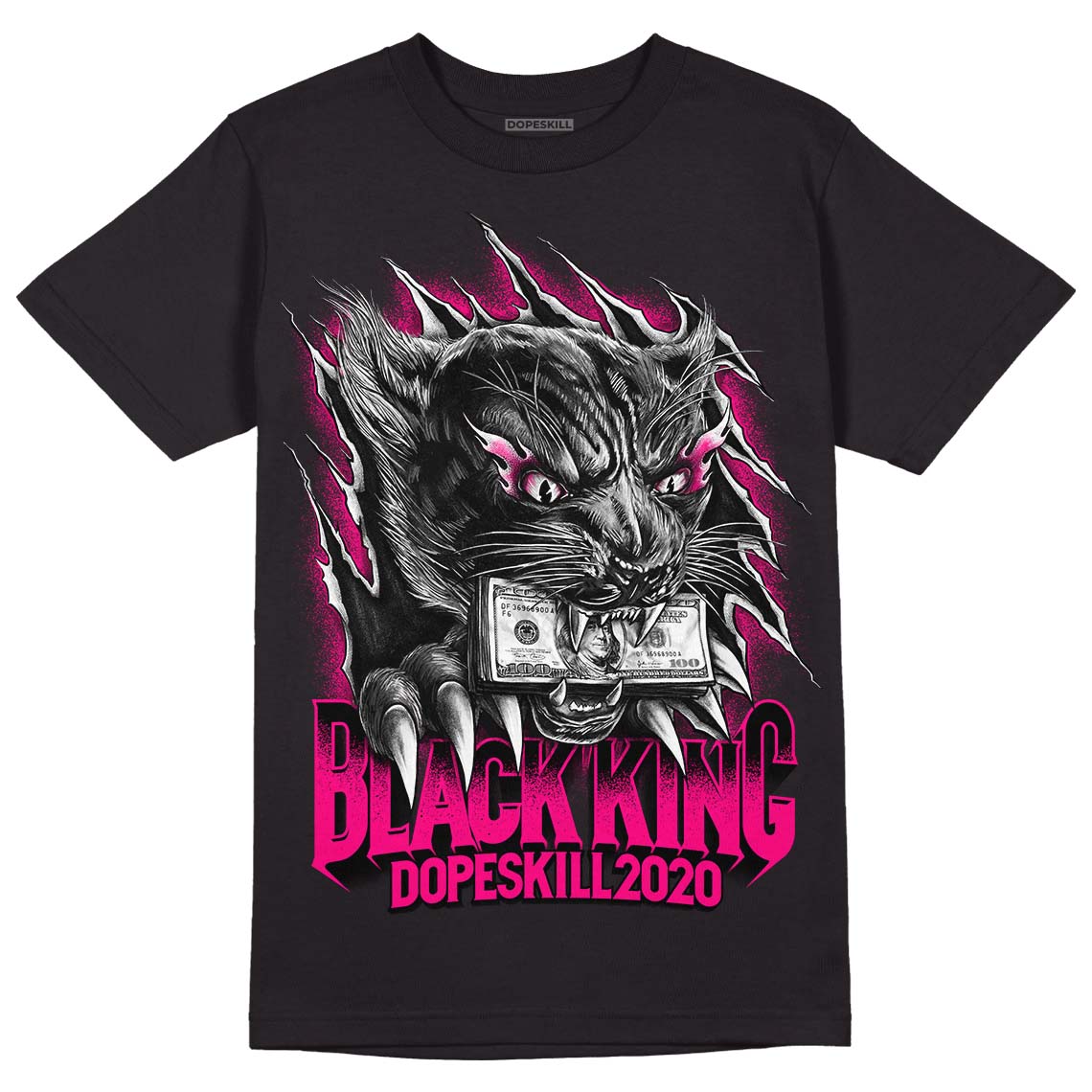 Jordan 1 Low GS “Fierce Pink” Dopeskill T-Shirt Black King Graphic Streetwear - Black