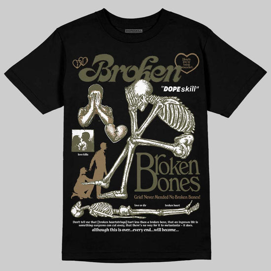 Adidas Samba OG Focus Olive Gum DopeSkill T-Shirt Broken Bones Graphic Streetwear - Black