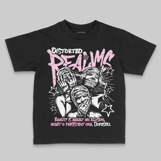 Jordan 12 GS “Pearl Pink” DopeSkill Toddler Kids T-shirt Distorted Realms Graphic Streetwear - Black