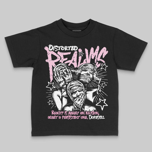 Jordan 12 GS “Pearl Pink” DopeSkill Toddler Kids T-shirt Distorted Realms Graphic Streetwear - Black