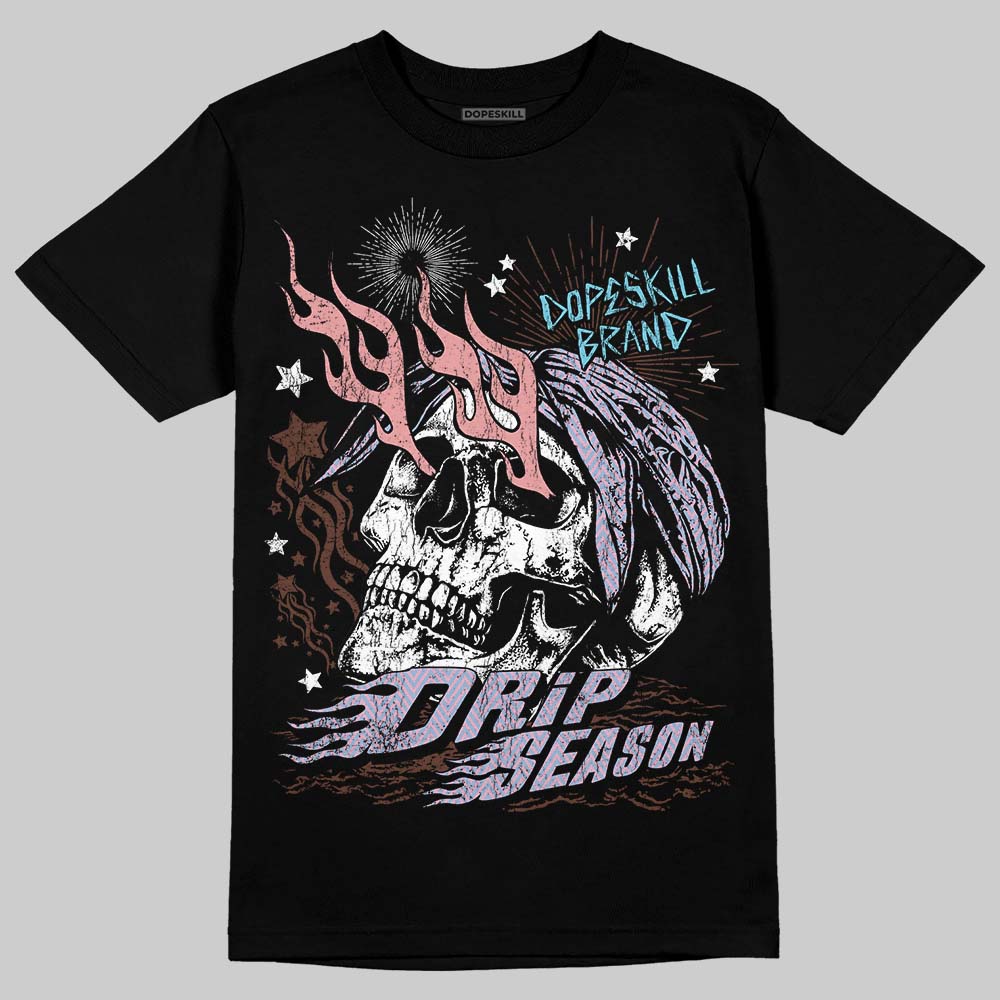 Harris Tweed x Dunk Low Denim Turquoise and Baroque Brown DopeSkill T-Shirt Drip Season Graphic Streetwear - Black