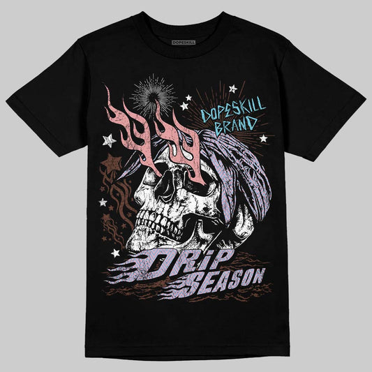 Harris Tweed x Dunk Low Denim Turquoise and Baroque Brown DopeSkill T-Shirt Drip Season Graphic Streetwear - Black