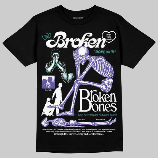 Jordan 5 OG “Grape” DopeSkill T-Shirt Broken Bones Graphic Streetwear - Black