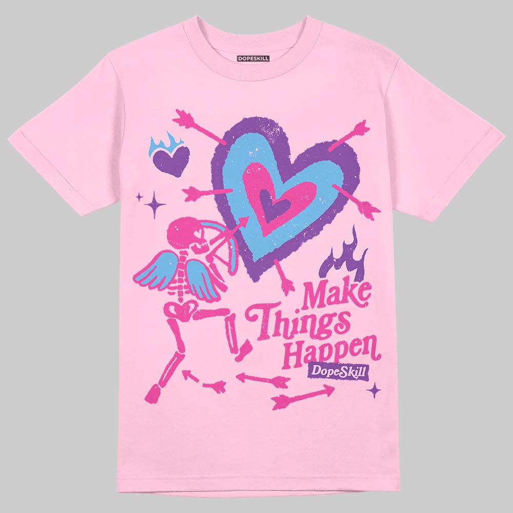 Pink Sneakers DopeSkill T-Shirt Make Things Happen Graphic Streetwear - Light Pink