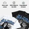 Black University Blue 5s DopeSkill Oversize Print T-Shirt No Money No Lust Graphic