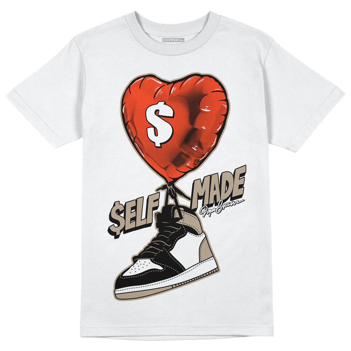 Jordan 1 High OG “Latte” DopeSkill T-Shirt Self Made Graphic Streetwear - White