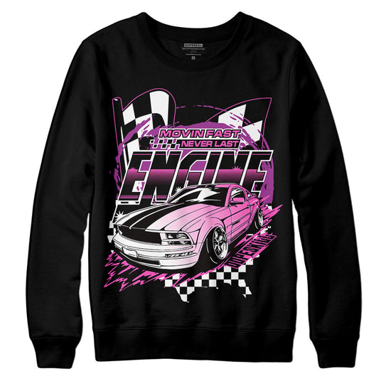 Jordan 4 GS “Hyper Violet” DopeSkill Sweatshirt ENGINE Tshirt Graphic Streetwear - Black