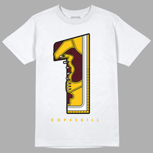 Dunk Yellow Bordeaux DopeSkill T-Shirt No.1 Graphic Streetwear - White