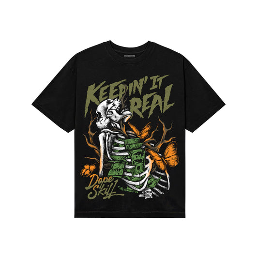 Olive Sneakers DopeSkill T-Shirt Keepin' It Real Graphic Streetwear - Black