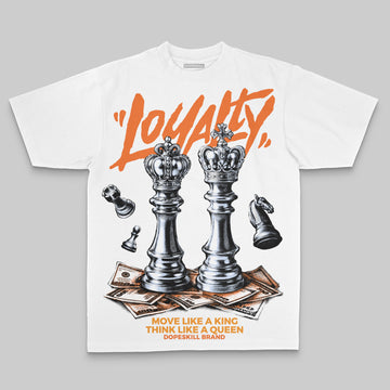 Orange Sneakers Oversize Print 'Loyalty' DopeSkill Graphic T-shirt Streetwear - White