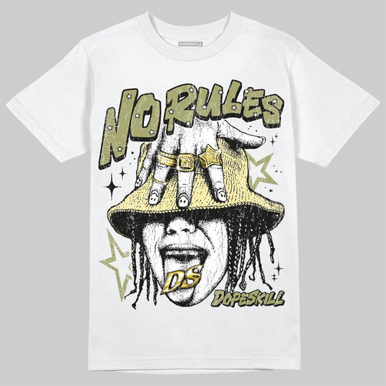 Olive Sneakers DopeSkill T-Shirt No Rules Graphic Streetwear - White