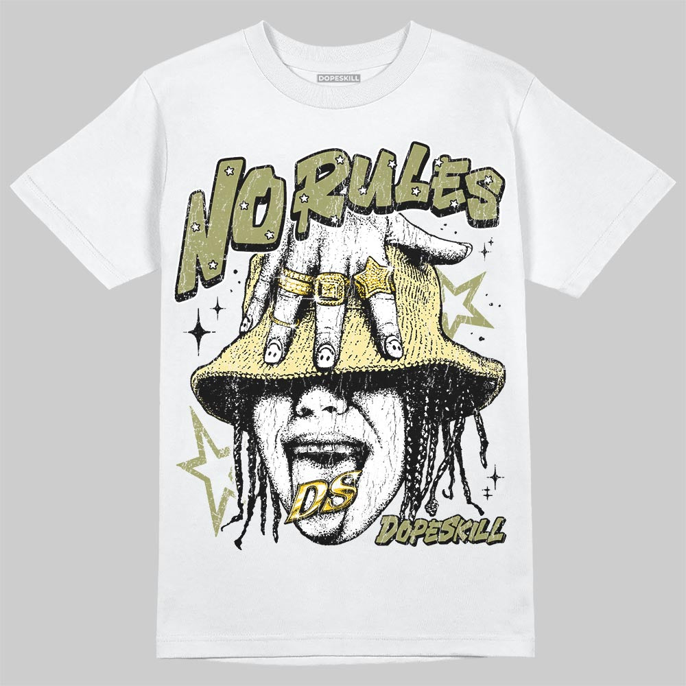 Olive Sneakers DopeSkill T-Shirt No Rules Graphic Streetwear - White