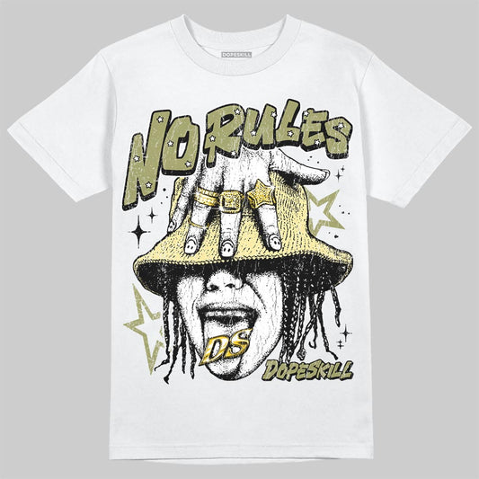 Olive Sneakers DopeSkill T-Shirt No Rules Graphic Streetwear - White