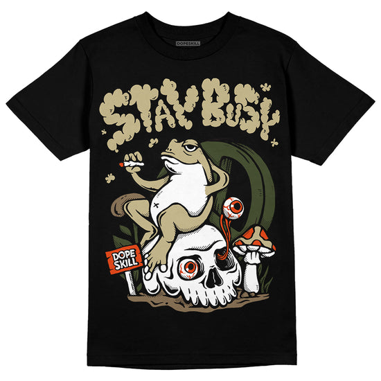 Olive Sneakers DopeSkill T-Shirt Stay Busy Graphic Streetwear - Black