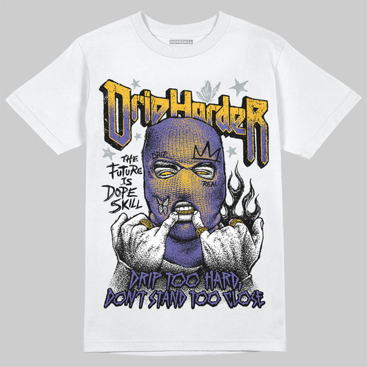 Jordan 4 Retro Lakers DopeSkill T-Shirt Drip Harder Graphic Streetwear - White