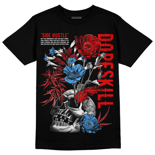 Jordan 11 Retro Cherry DopeSkill T-Shirt Side Hustle Graphic Streetwear - Black