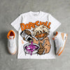 'Orange Citrus' 3s DopeSkill Oversize Print T-Shirt Pour Up Graphic